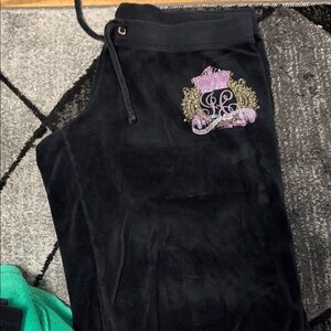 Juicy Couture Black Pants with Pink and Gold Logo